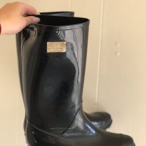 Nicole Miller New York Black Rain Boots